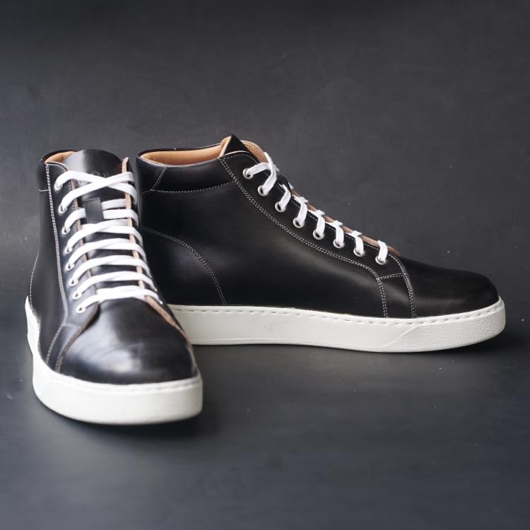 Songo High Top Rubber Sole Sneakers with Veg Tan Leather